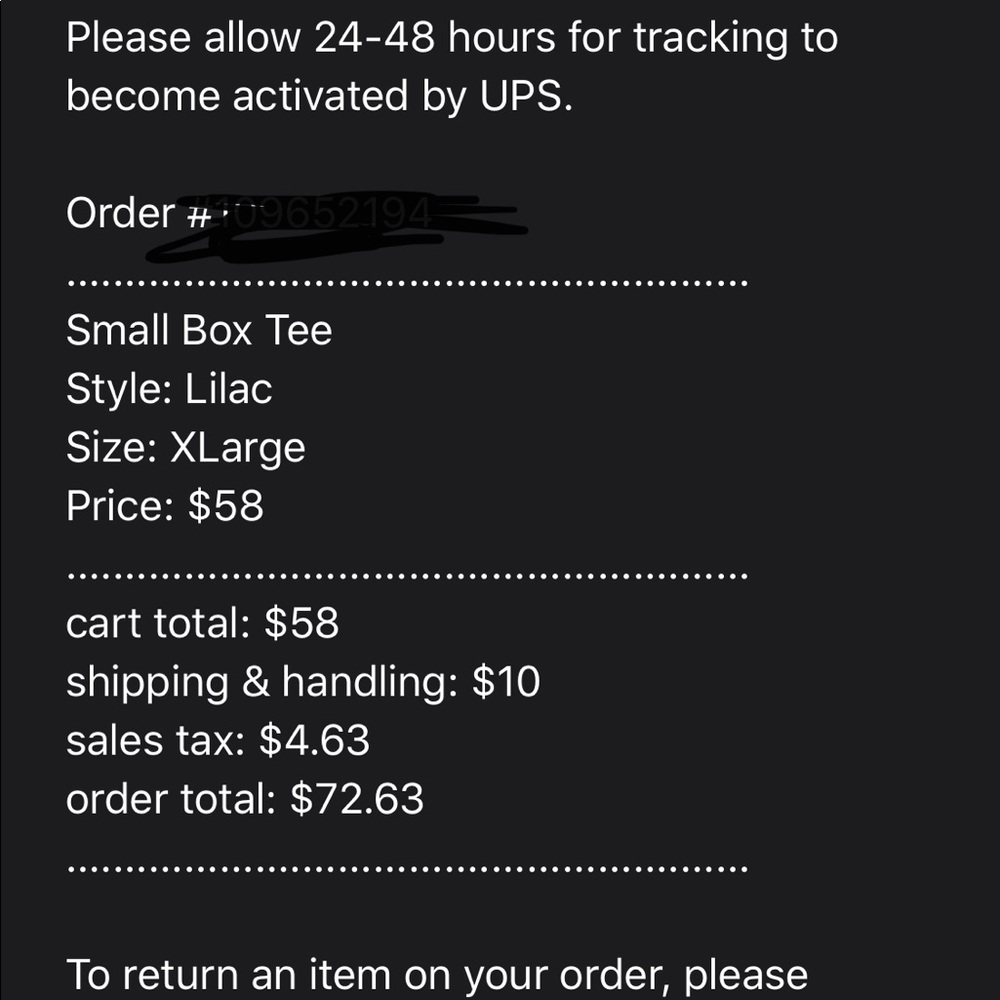 supreme small box tee lilac